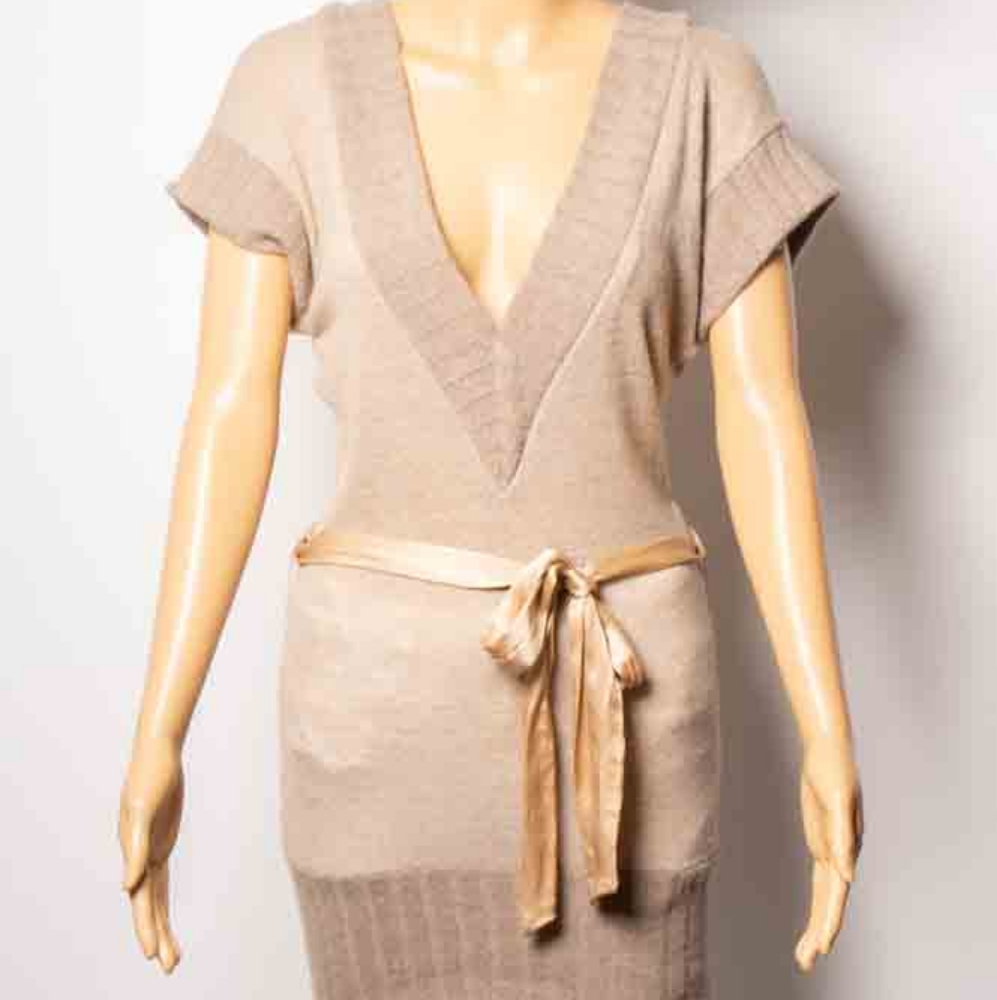 Beautiful tan, long cashmere tunic.